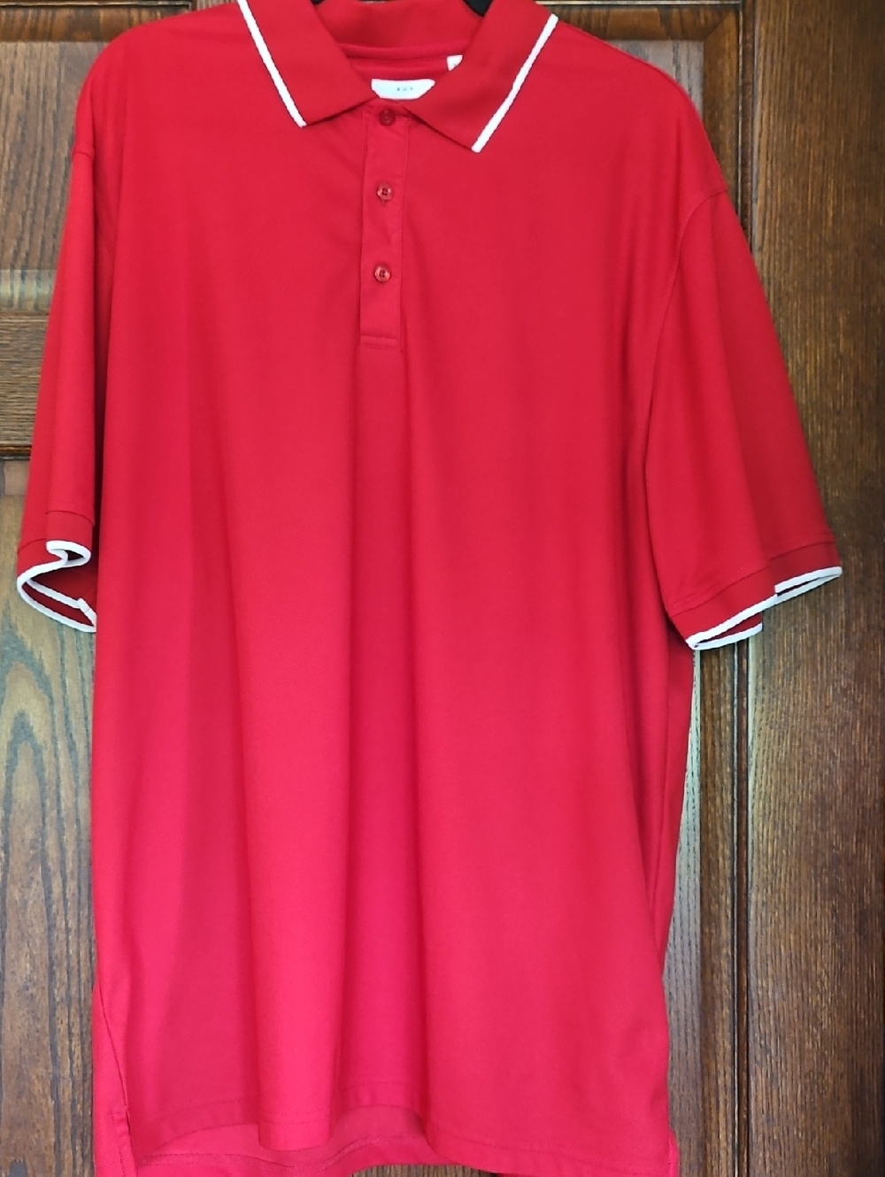 A U R Men's Red Polo Shirt with Contrast Trim XXL